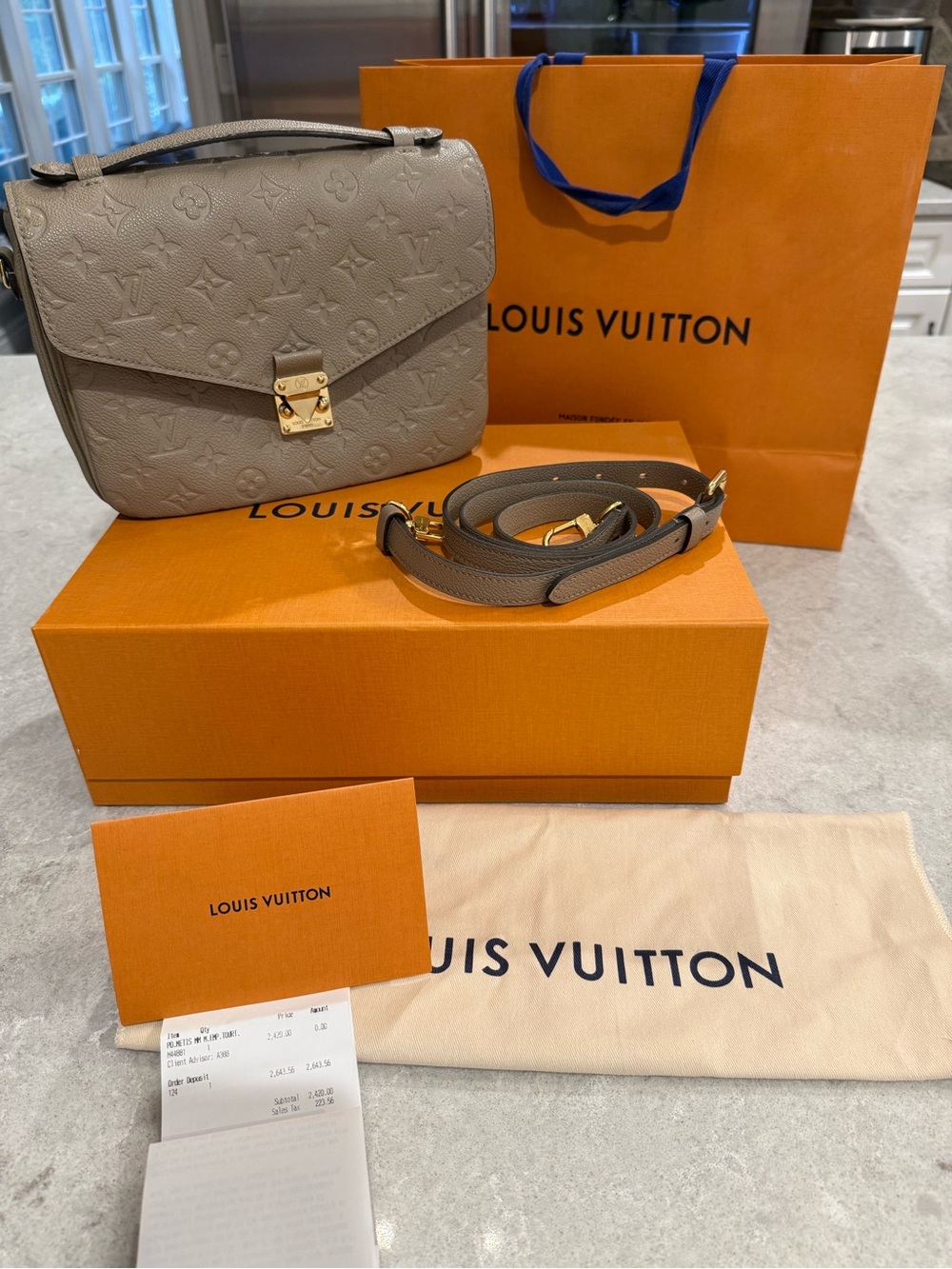 Louis Vuitton Turtledove Monogram Empreinte Pochette Metis Crossbody